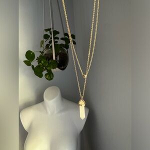 Heart and Rose Quartz Layered Necklace